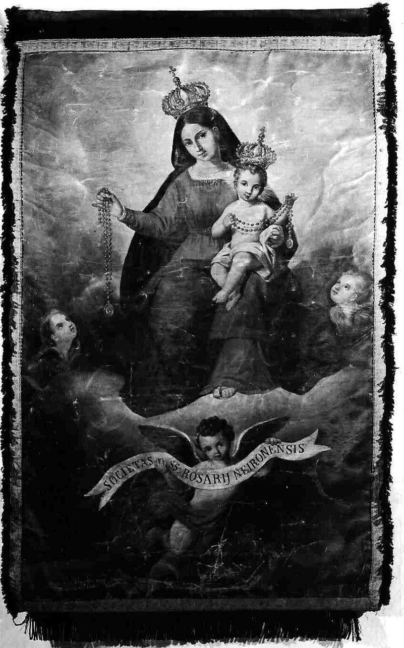 Madonna del Rosario/ Morte (stendardo processionale, opera isolata) di Panario Giovanni Battista (sec. XIX)