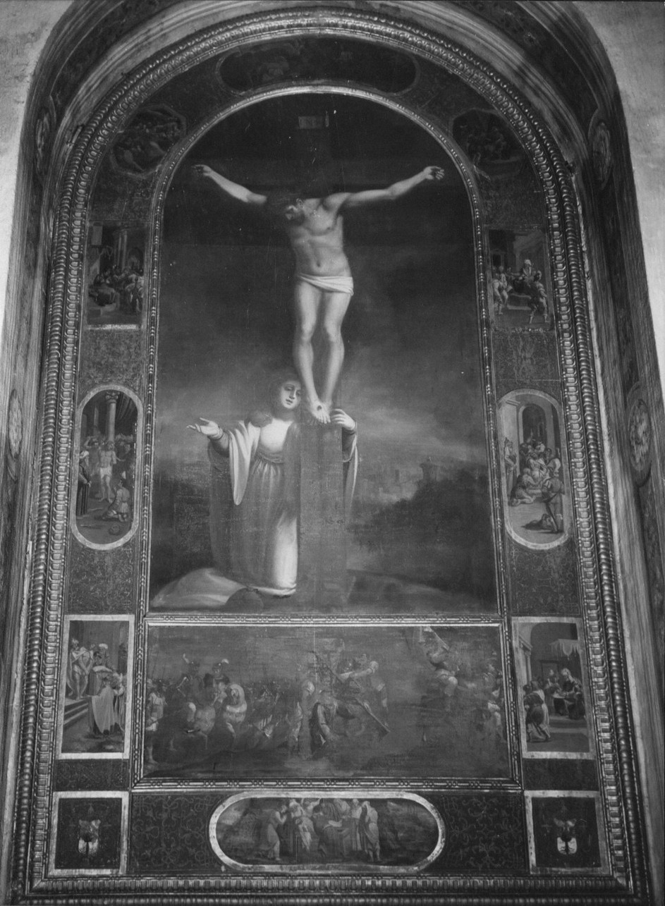 crocifissione/ storie della passione di Cristo (dipinto, opera isolata) - ambito ligure (sec. XVI)