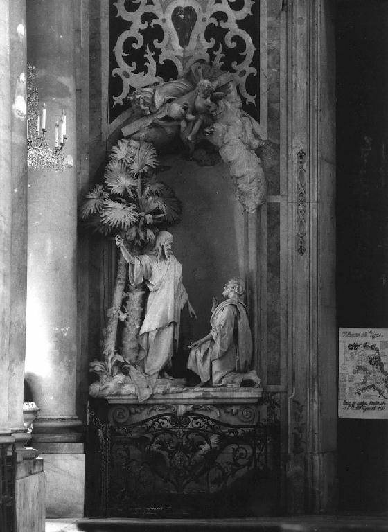 Cristo consegna le chiavi a San Pietro (gruppo scultoreo) di Sansebastiano Michele (attribuito) (sec. XIX)