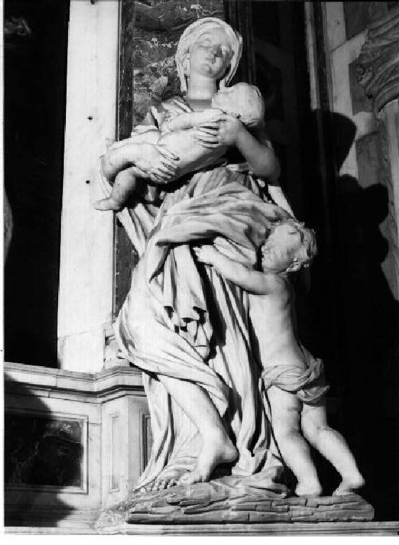 Carità (gruppo scultoreo, elemento d'insieme) di Ponsonelli Giacomo Antonio (secc. XVII/ XVIII)