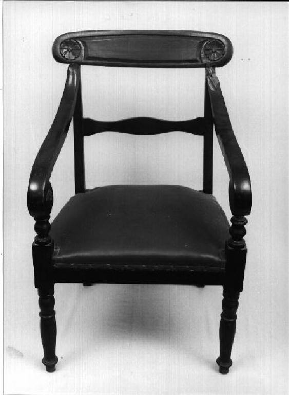 sedia - a braccioli - bottega ligure (fine/inizio, metà secc. XIX/ XX, sec. XX)