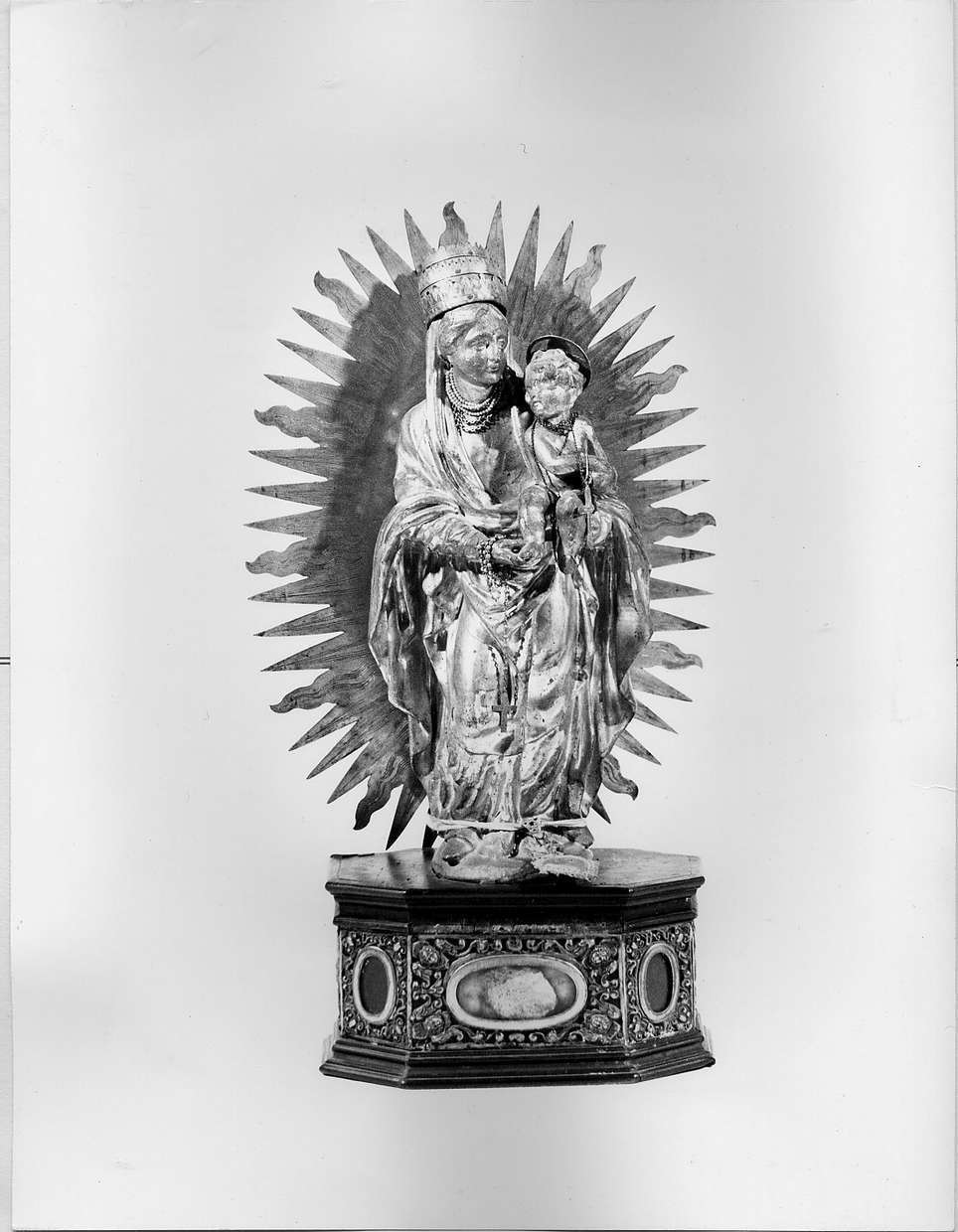 Madonna del Rosario (reliquiario, opera isolata) - bottega italiana (secc. XVII/ XVIII)