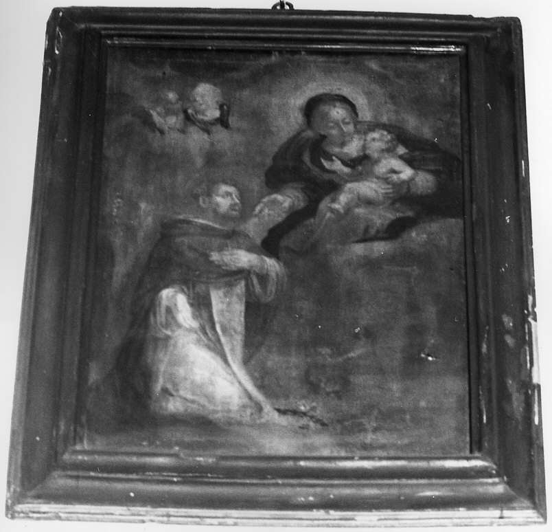 Madonna con Bambino e San Domenico (dipinto, opera isolata) - ambito italiano (secc. XVII/ XVIII)