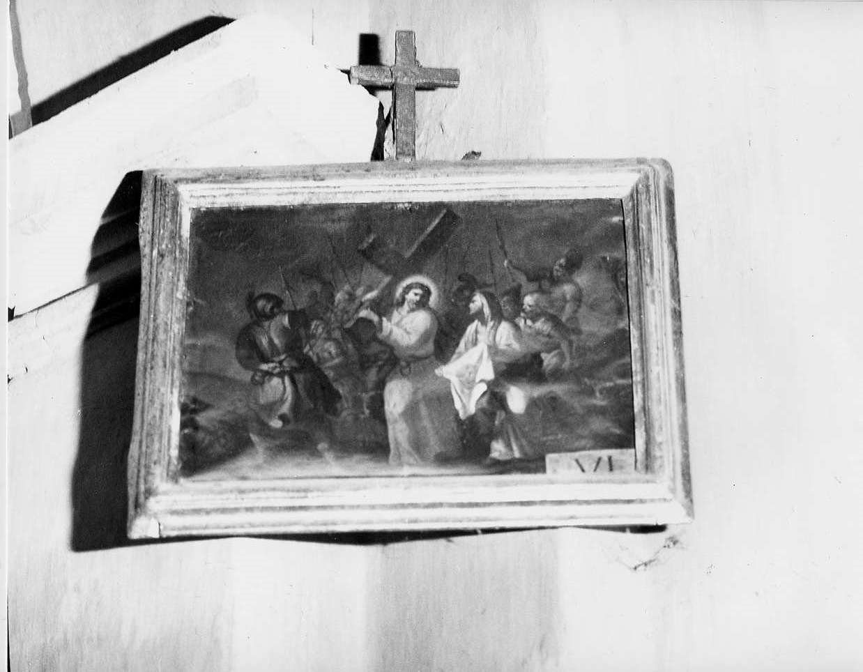 stazione VI: Gesù asciugato dalla Veronica (dipinto, elemento d'insieme) - ambito ligure (sec. XVIII)