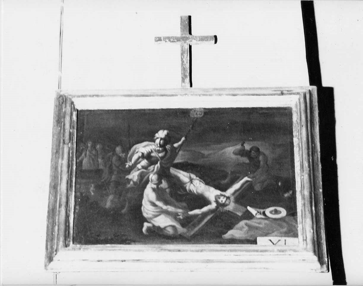 stazione XI: Gesù inchiodato alla croce (dipinto, elemento d'insieme) - ambito ligure (sec. XVIII)