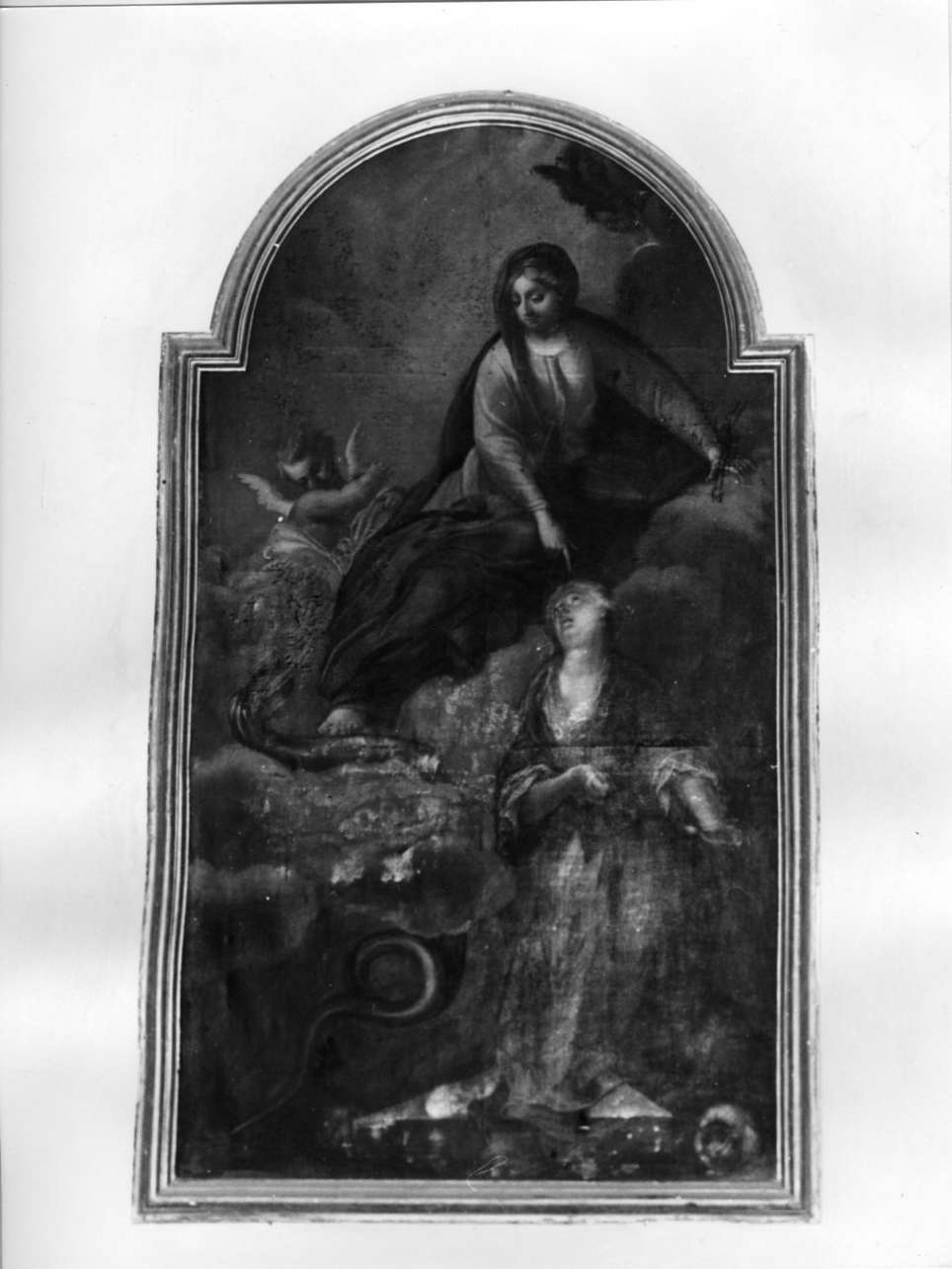 Immacolata Concezione con Santa (dipinto, opera isolata) - ambito ligure (fine/inizio secc. XVII/ XVIII)