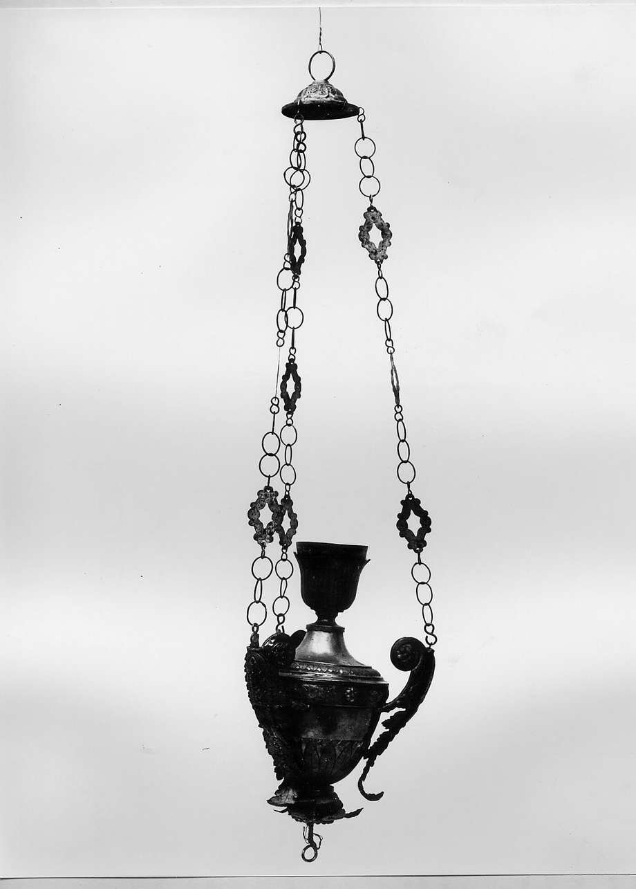 lampada pensile, opera isolata - bottega ligure (sec. XIX)