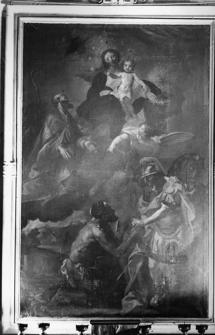 Madonna della Guardia con i Santi Giuliano e Martino (dipinto, elemento d'insieme) di Galeotti Giuseppe (sec. XVIII)
