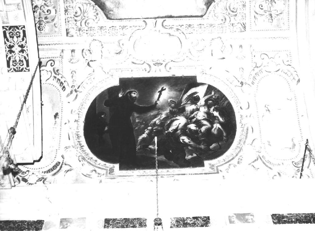 San Francesco Saverio col crocifisso mette in fuga i Badages (dipinto, ciclo) di Castello Valerio (sec. XVII)