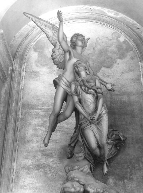 ANGELO CON DEFUNTA (monumento funebre, opera isolata) di Fabiani Federico (sec. XIX)