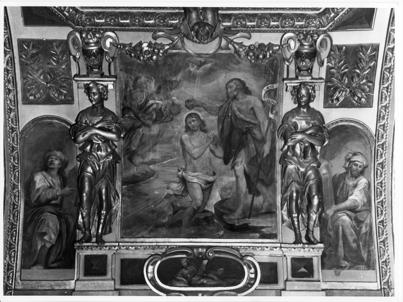 battesimo di Cristo (dipinto, elemento d'insieme) di Carlone Giovanni Battista (sec. XVII)