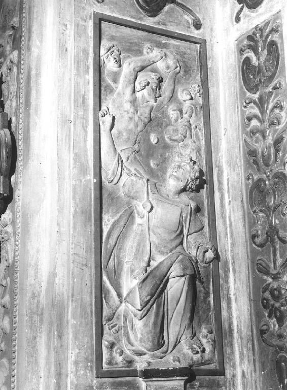 lapidazione di Santo Stefano (rilievo) di Sparzo Marcello (attribuito) (inizio sec. XVII)