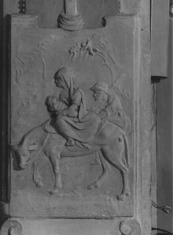fuga in Egitto (rilievo) di Sparzo Marcello (attribuito) (inizio sec. XVII)