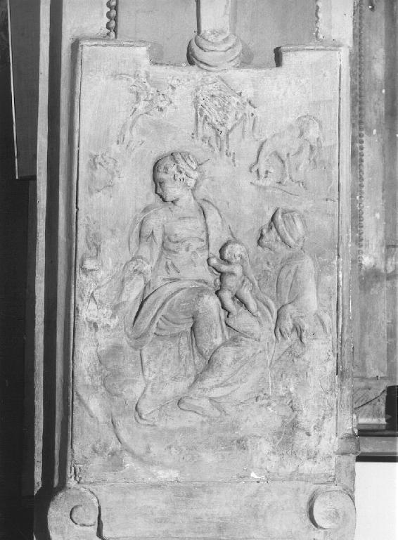 riposo nella fuga in Egitto (rilievo) di Sparzo Marcello (attribuito) (inizio sec. XVII)