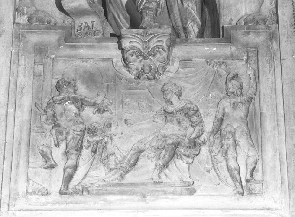 Giudizio di Salomone (rilievo) di Sparzo Marcello (attribuito) (inizio sec. XVII)