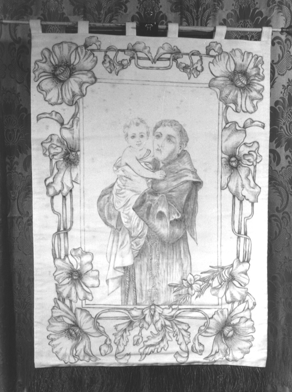 Sant'Antonio da Padova con il bambino (stendardo, insieme) - PRODUZIONE LIGURE (primo quarto sec. XX)