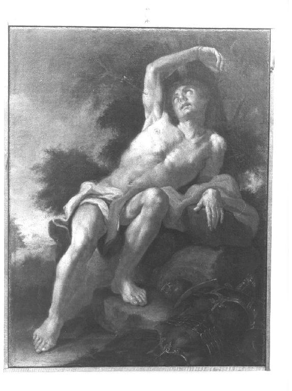 MARTIRIO DI S.SEBASTIANO (dipinto) di Langetti Giovanni Battista (scuola) (prima metà sec. XVIII)