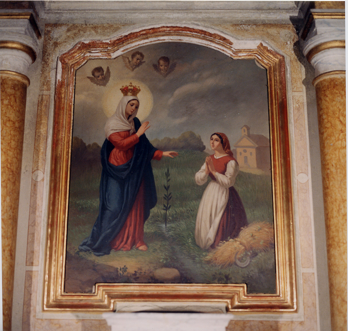 Apparizione della Madonna di Caravaggio, Madonna (dipinto, opera isolata) - bottega genovese (seconda metà sec. XIX)