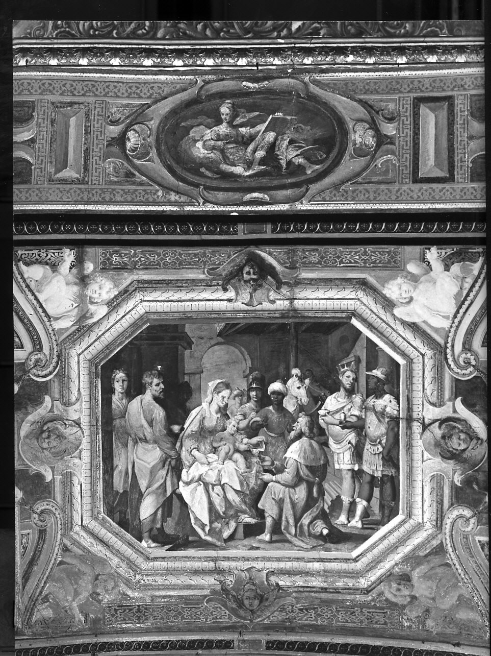 adorazione dei Re Magi (decorazione pittorica, opera isolata) di Castello Bernardo (sec. XVII)