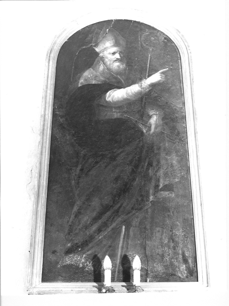 Sant'Ambrogio (dipinto, opera isolata) di Brusco Paolo Gerolamo detto Bruschetto (fine/inizio secc. XVIII/ XIX)