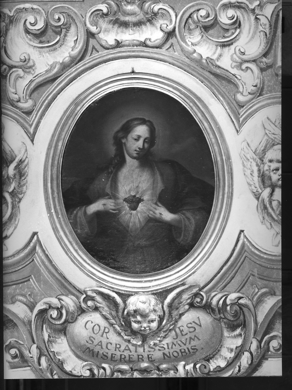 Sacro Cuore di Gesù (dipinto, opera isolata) di Brusco Paolo Gerolamo detto Bruschetto (secc. XVIII/ XIX)