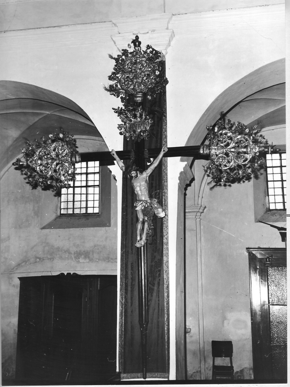 Cristo crocifisso (croce processionale, elemento d'insieme) - bottega ligure (sec. XIX)