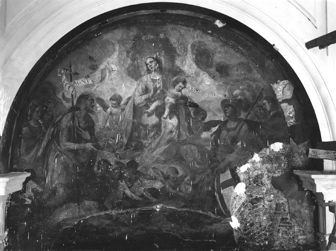 Madonna con Bimbo e santi - Affreschi (negativo) di Cresta, Erminio (prima metà XX)