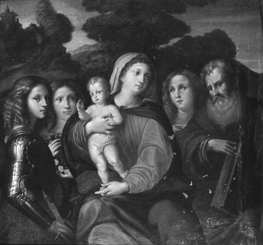 Madonna con Bambino e santi - Dipinti (negativo) di Gasparini, Renato (prima metà XX)