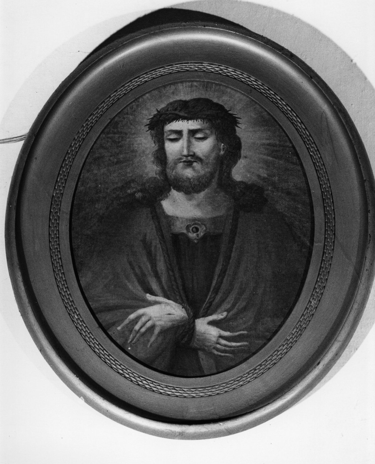 ECCE HOMO, Cristo coronato di spine (dipinto, opera isolata) - ambito italiano (seconda metà sec. XIX)