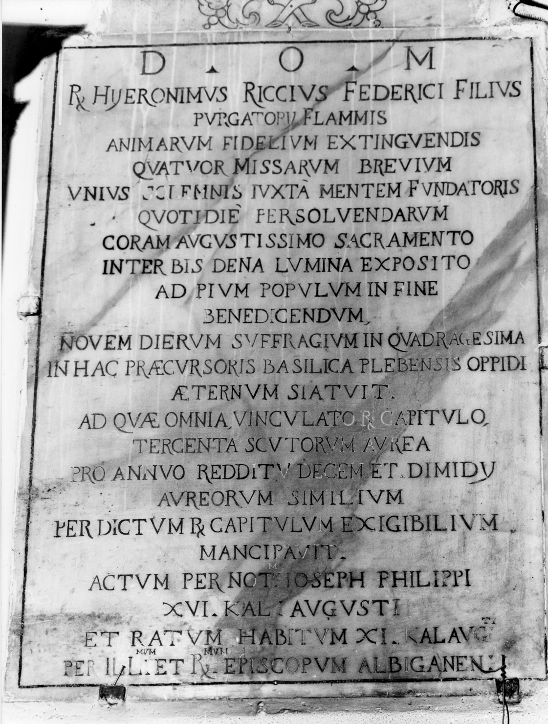 lapide commemorativa, opera isolata - bottega italiana (?) (fine/inizio secc. XVII/ XVIII)