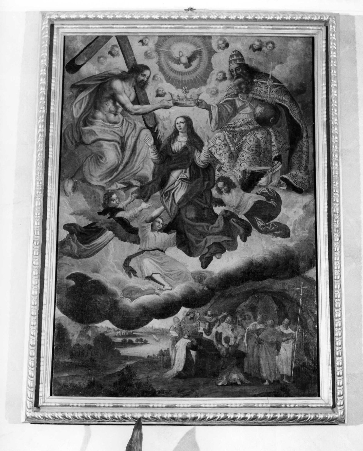 Assunzione e Incoronazione della Vergine (dipinto, opera isolata) - ambito ligure (fine sec. XVI)