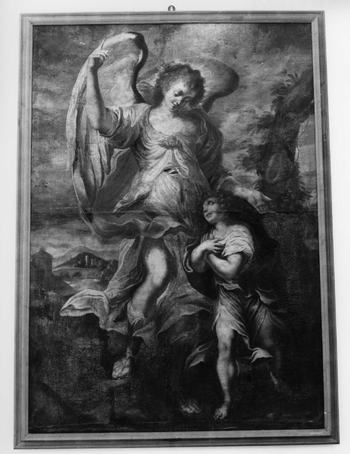 angelo custode (dipinto, opera isolata) - ambito ligure (seconda metà sec. XIX)