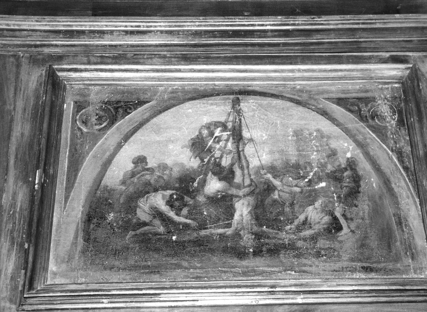 crocifissione di San Pietro (dipinto, ciclo) di Tagliafichi Santino Fortunato (sec. XIX)