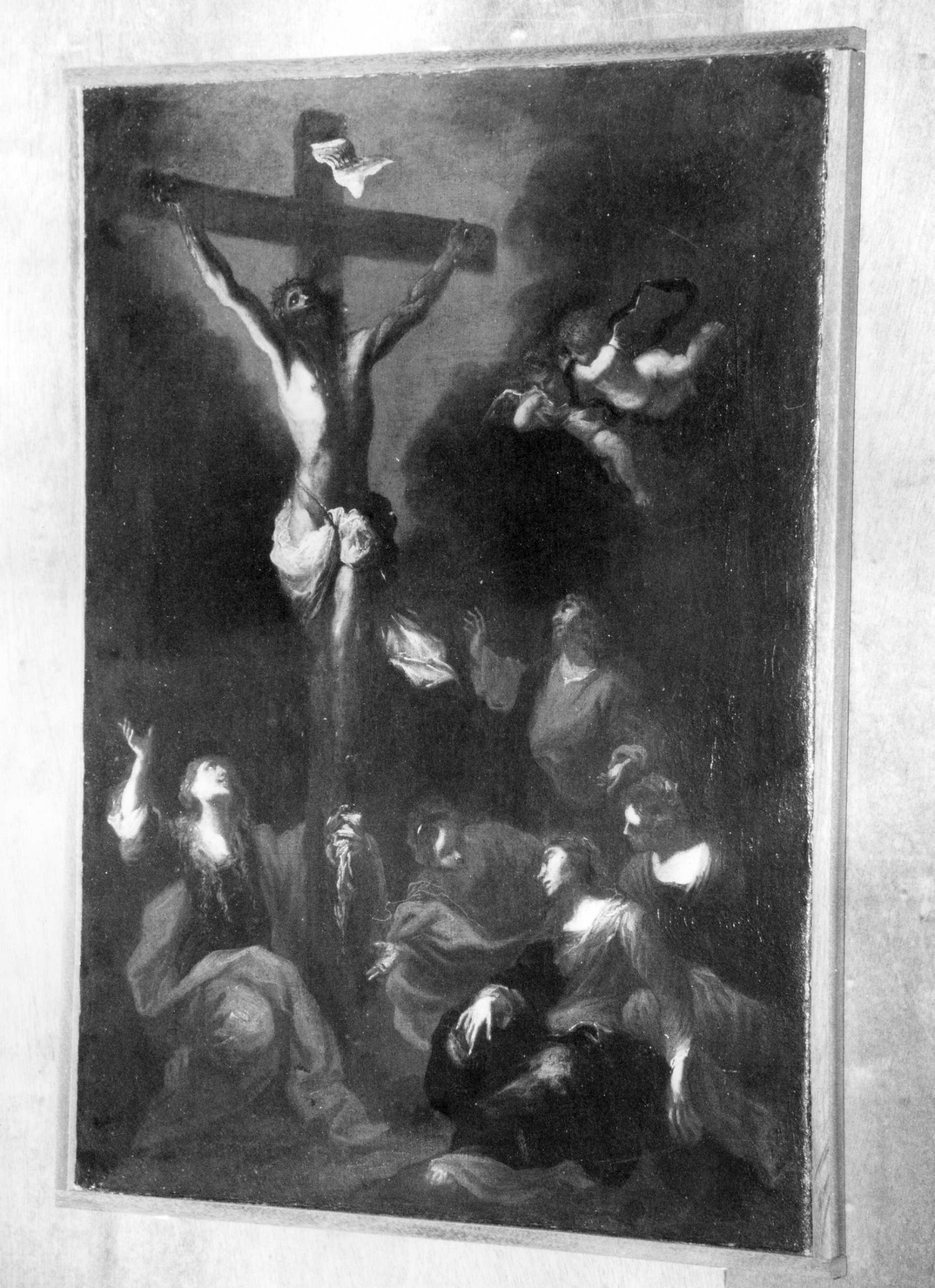 Cristo crocifisso con la Madonna, Santa Maria Maddalena, San Giovanni evangelista (dipinto, opera isolata) di Castello Valerio (attribuito) (metà sec. XVII)