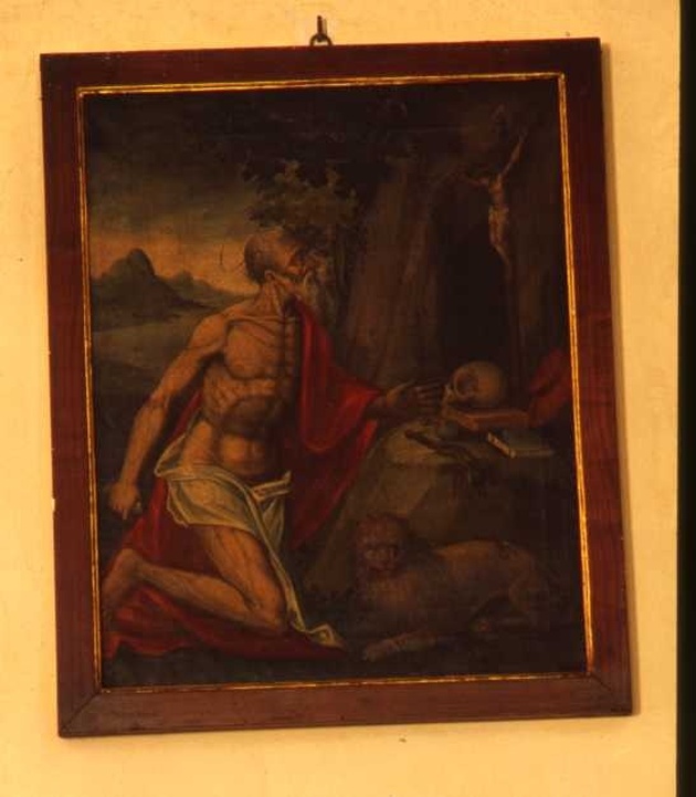 San Girolamo nel deserto (dipinto, opera isolata) - ambito Italia settentrionale (secondo quarto sec. XVI)
