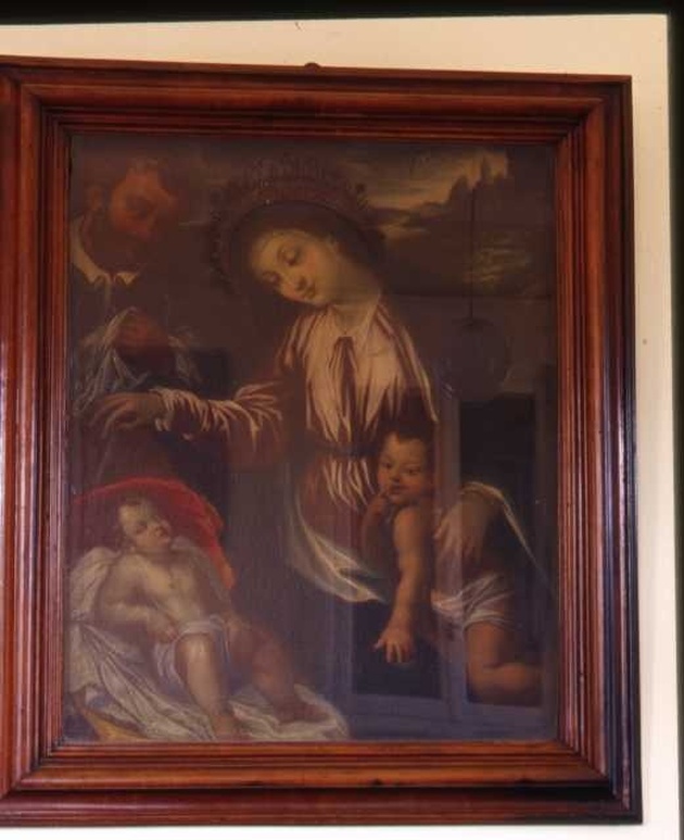 Sacra Famiglia con San Giovanni Battista bambino (dipinto, opera isolata) - ambito lombardo (sec. XVII)