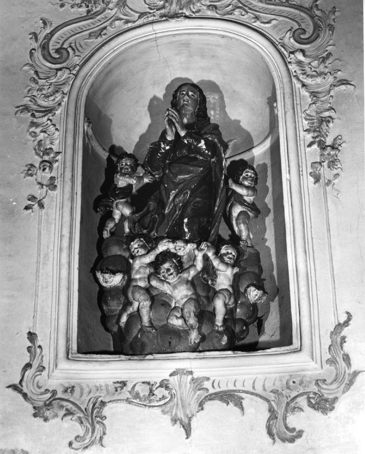 Madonna Assunta (gruppo scultoreo) di Bissoni Giovanni Battista (scuola) (metà sec. XVII)