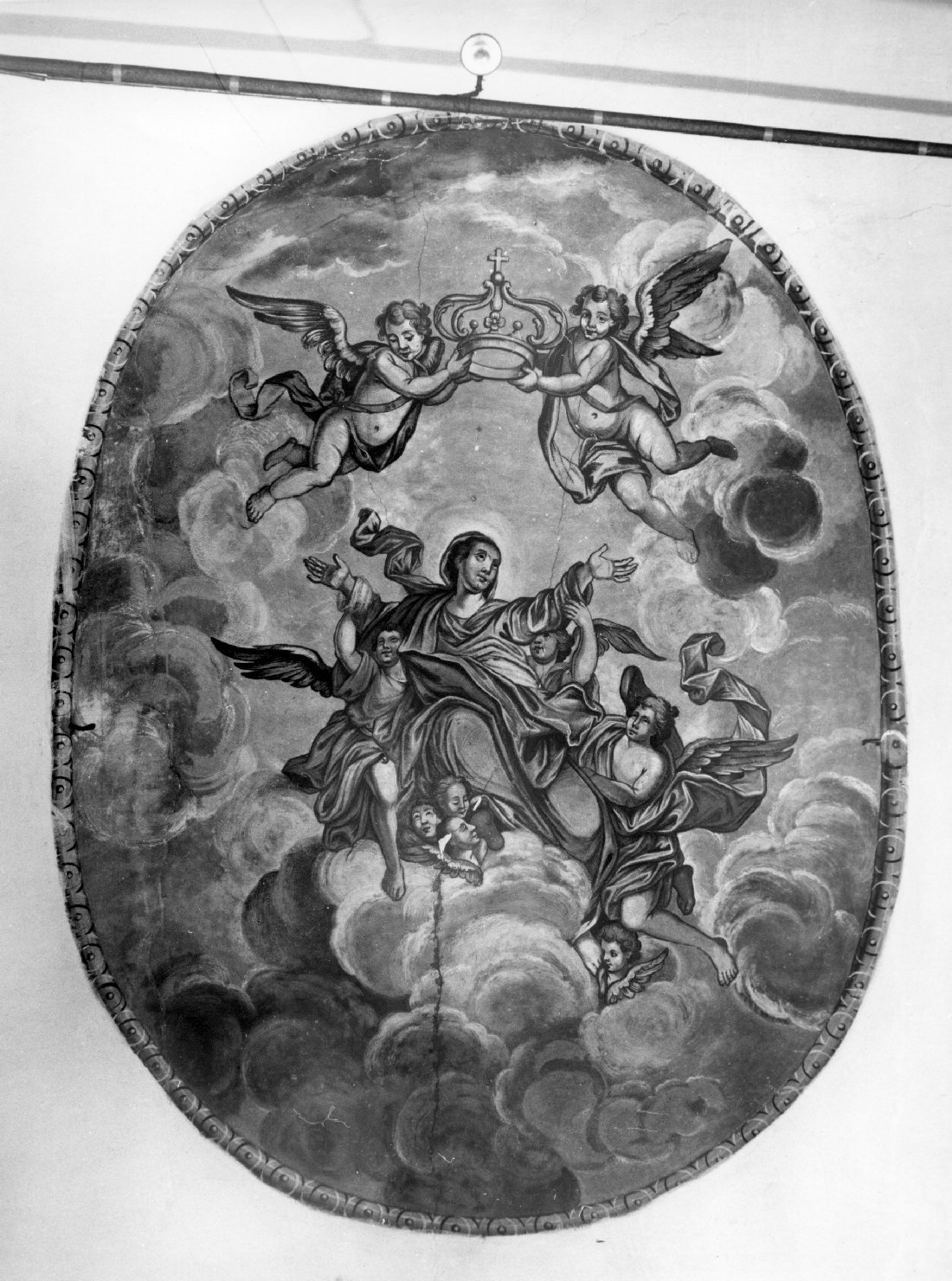 Madonna Assunta incoronata tra due angeli (dipinto murale) (sec. XIX)