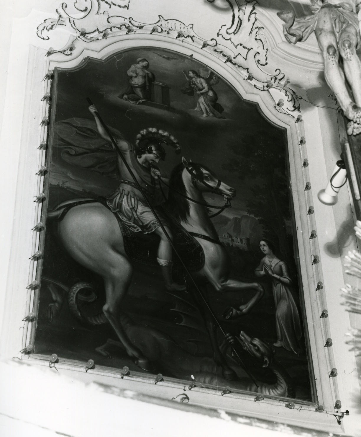 San Giorgio e il drago (dipinto, opera isolata) - ambito ligure (sec. XIX)