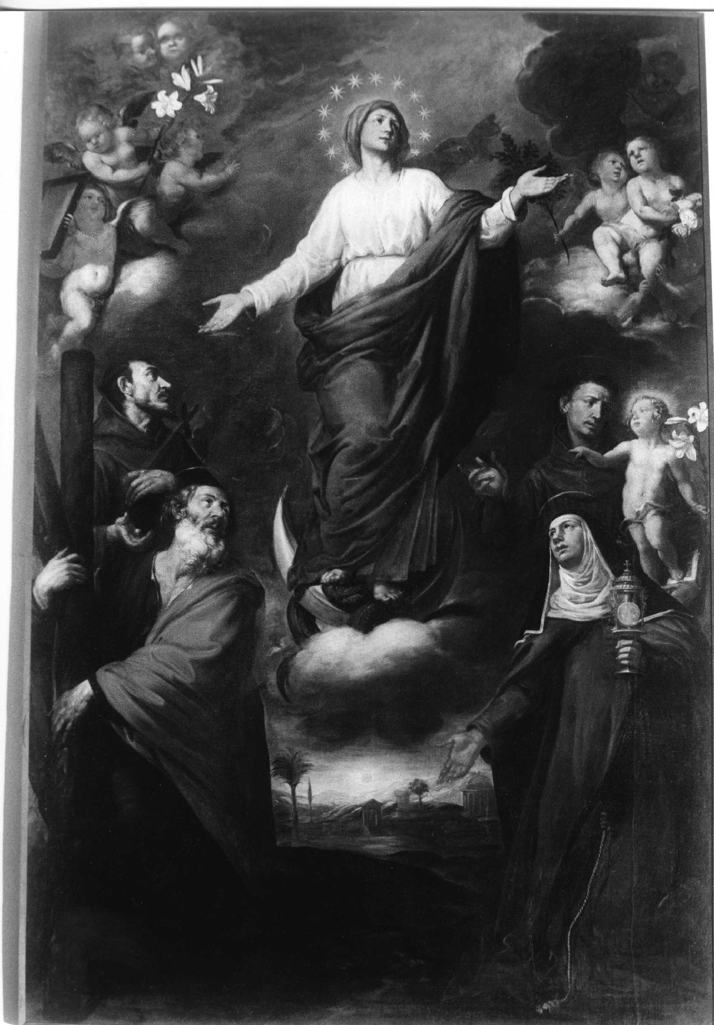 Madonna Immacolata e Santi (dipinto) di Casone Giovanni Battista (metà sec. XVII)