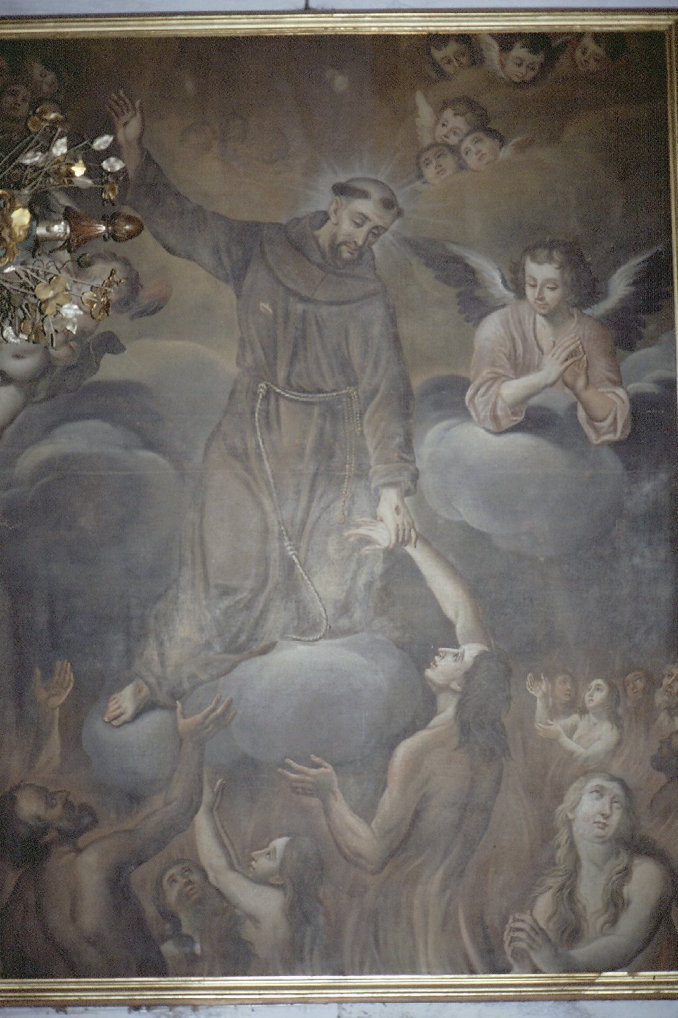 San Francesco e le anime del Purgatorio (dipinto, opera isolata) - ambito ligure (fine sec. XVIII)