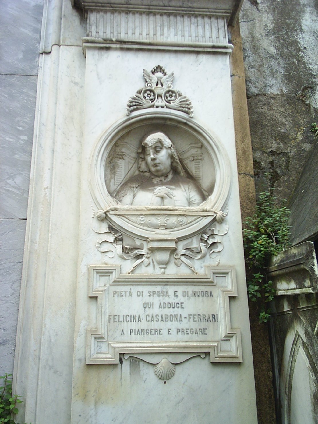 ritratto di Felicina Casabona Ferrari (rilievo, elemento d'insieme) - ambito ligure (sec. XIX)