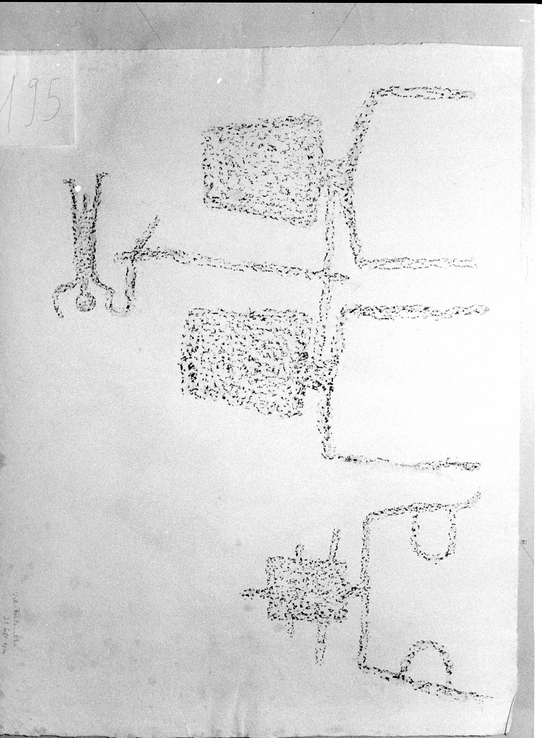ARATRO E FIGURA ZOOMORFA (disegno) di Bicknell Clarence (attribuito) (sec. XX)