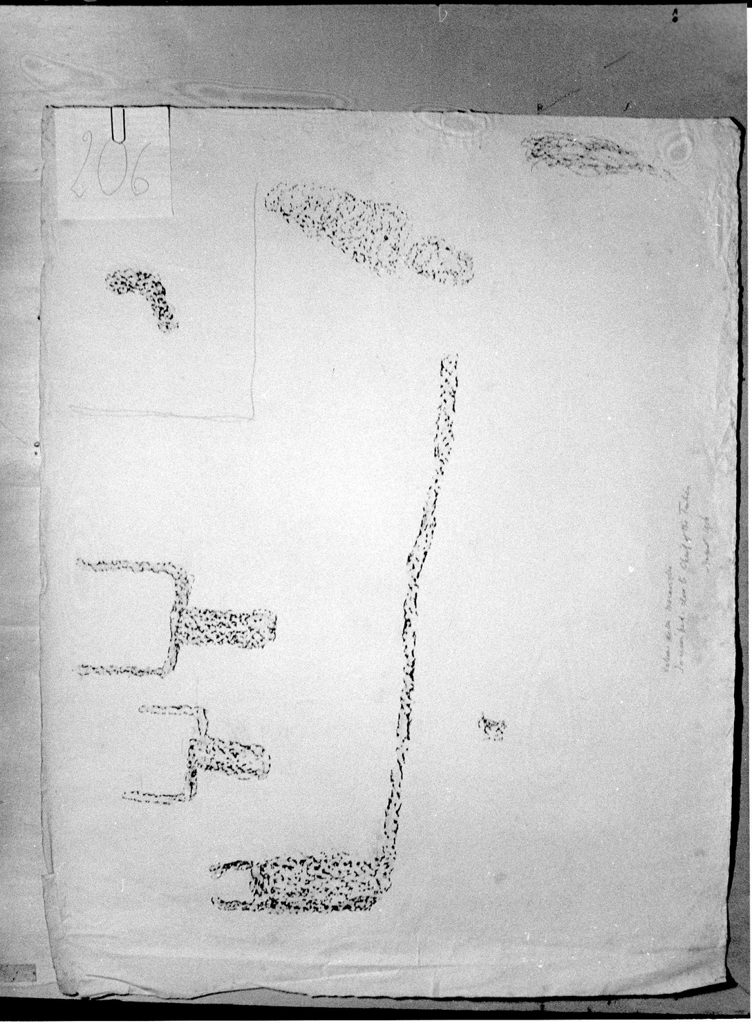 FIGURE ZOOMORFE E UTENSILI (disegno) di Bicknell Clarence (attribuito) (sec. XX)