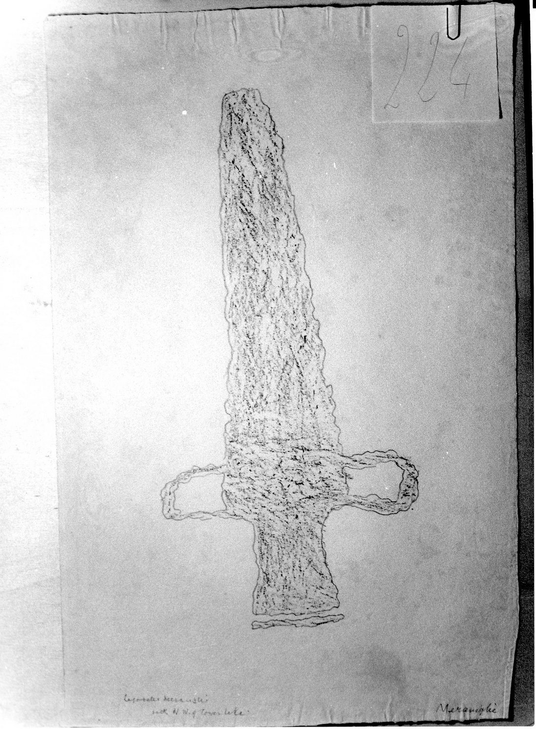 PUGNALE (disegno) di Bicknell Clarence (attribuito) (sec. XX)