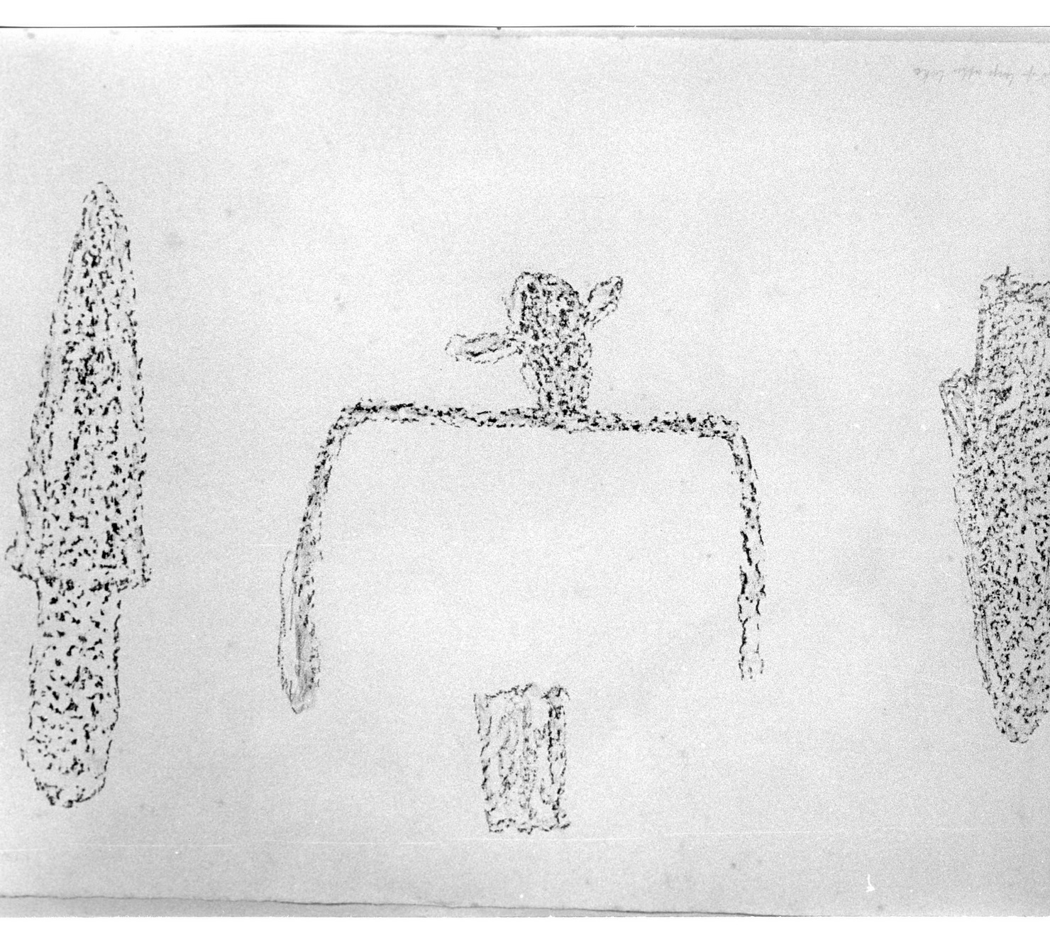 FIGURA ZOOMORFA E PUGNALI (disegno, opera isolata) di Bicknell Clarence (attribuito) (secc. XIX/ XX)