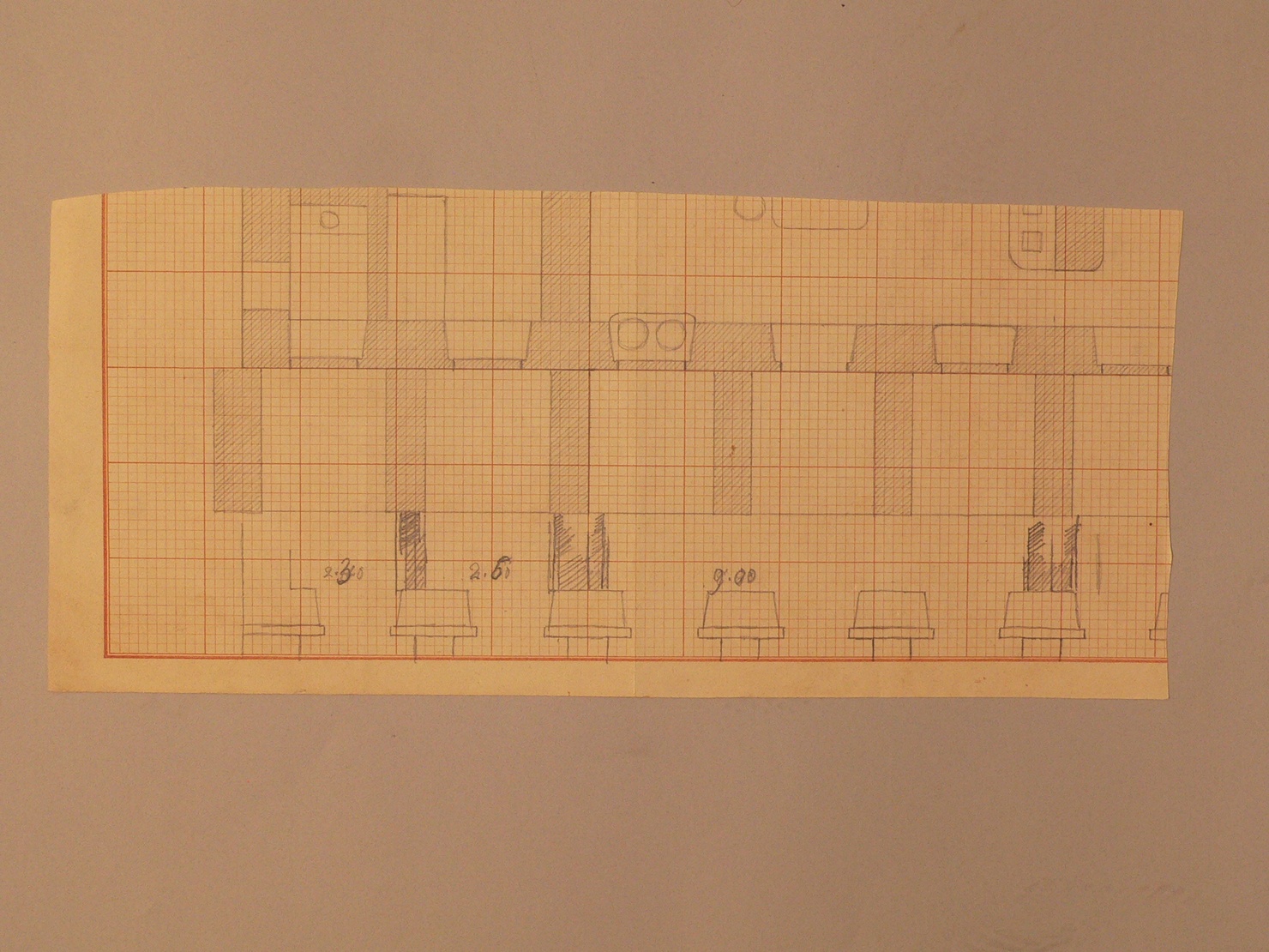 elementi architettonici (disegno, opera isolata) - ambito italiano (?) (sec. XIX)