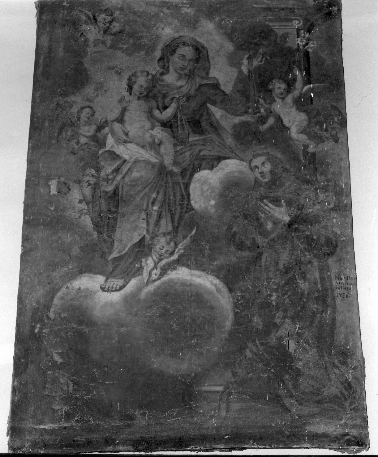 Madonna del Carmelo e Sant'Antonio Benedicente (dipinto, opera isolata) - ambito ligure (sec. XVIII)