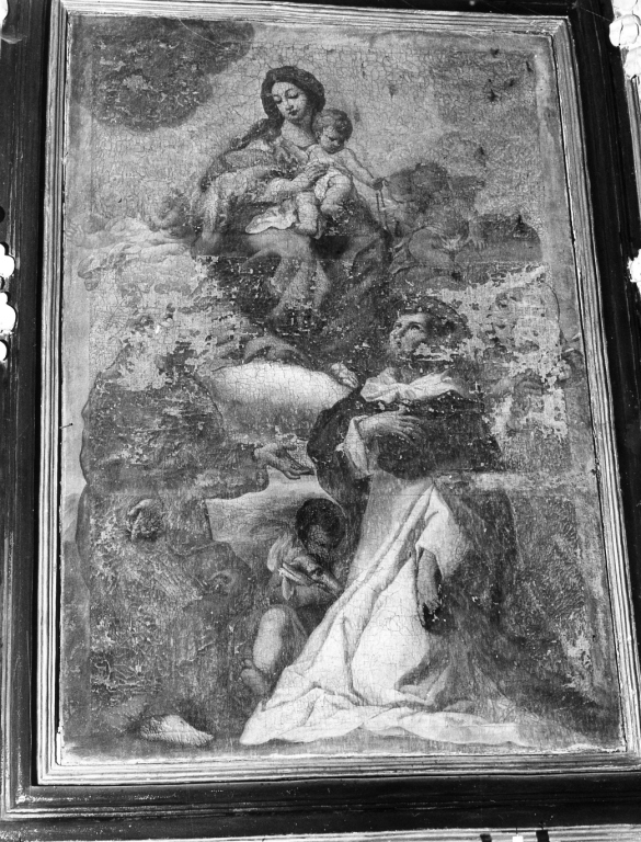 Madonna con Bambino, Sant'Antonio, San Domenico, San Francesco e San Giovannino (dipinto) - ambito laziale (sec. XVII)