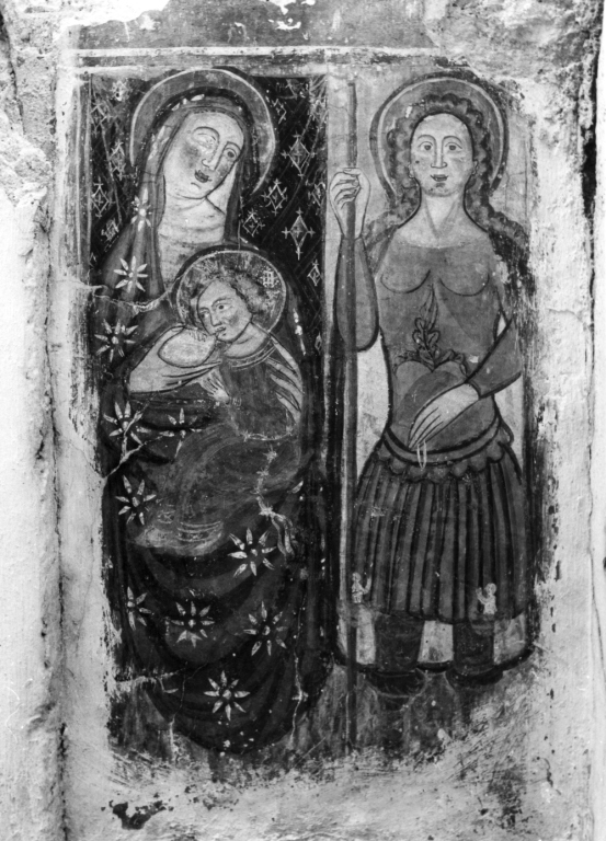 Madonna con Bambino e san Michele arcangelo (dipinto) - ambito campano (sec. XIV)